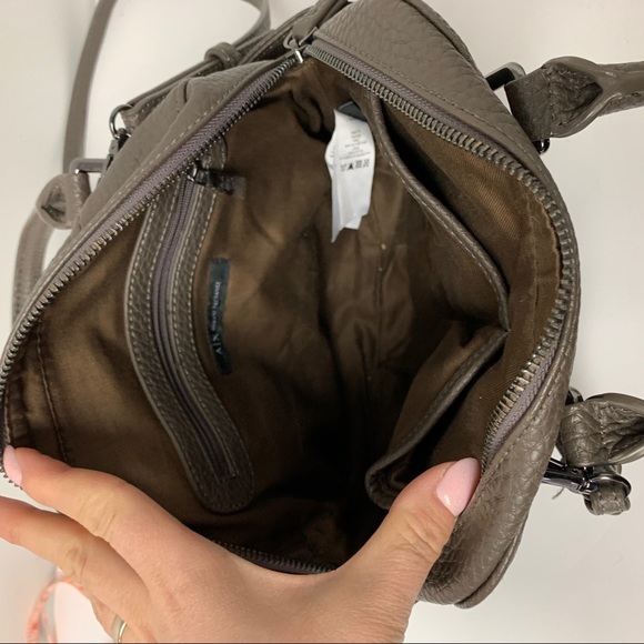 A\X Armani Exchange Gray faux leather satchel bag - Picture 10 of 11